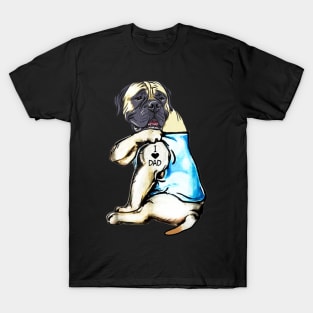 Funny English Mastiff Dog I Love Dad Tattoo English Mastiff Lover Gift Mug T-Shirt